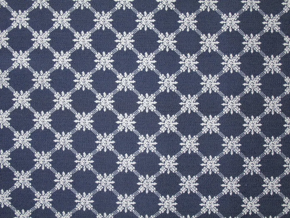 Riflovina tmavomodrá "smotanové ornament"