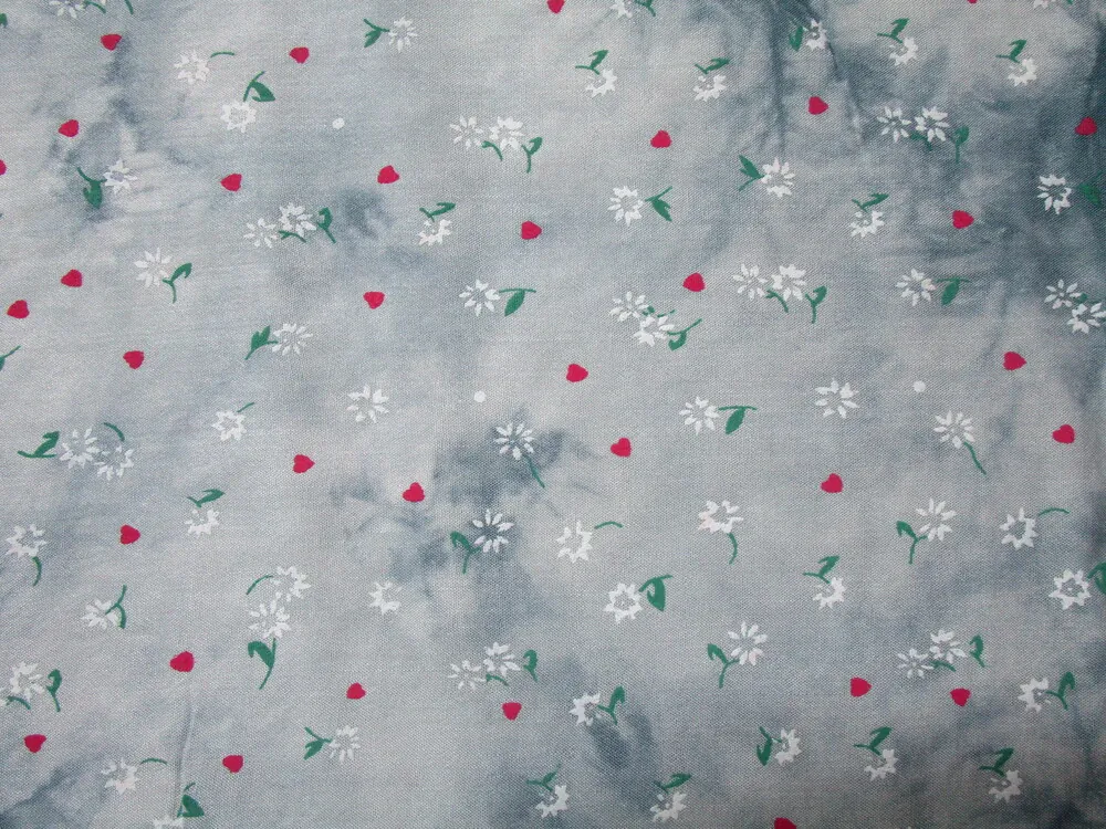 Šatovka sivo-modrá batika "kvety, srdiečka" 