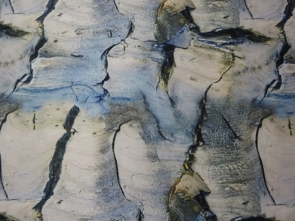 Hodváb béžovo-zelenkavo-modrý "mramor" 