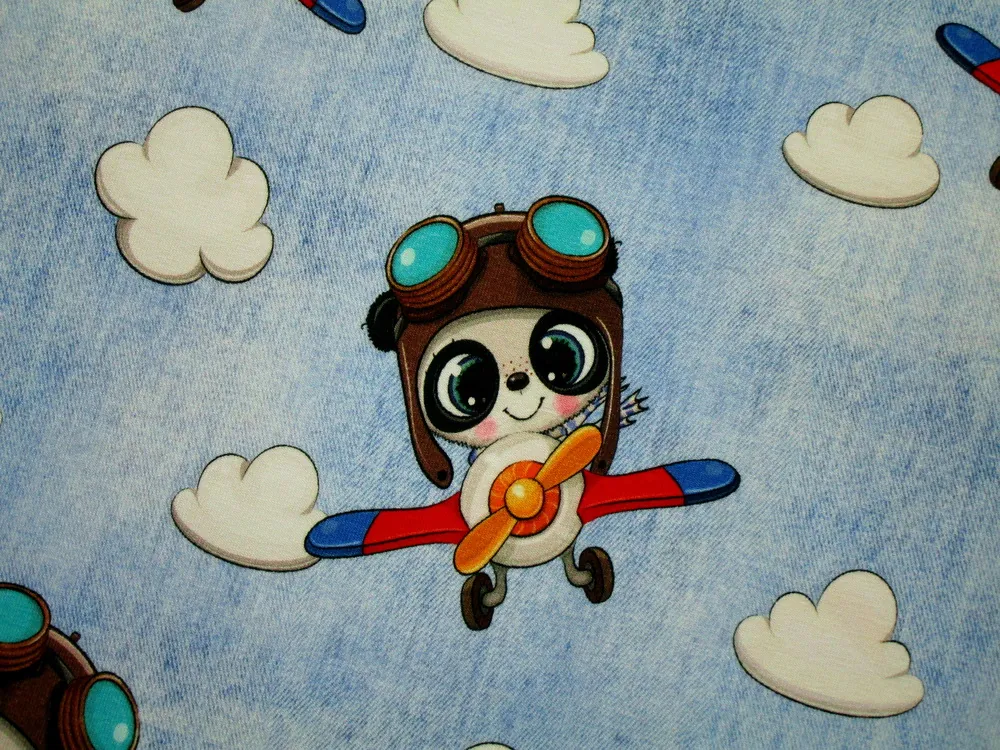 Úplet modrý denim "zvieratko pilot"