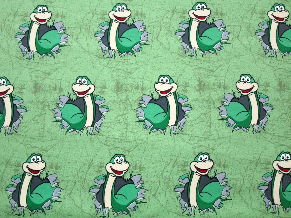 Teplákovina zelená "dinosaurus" 