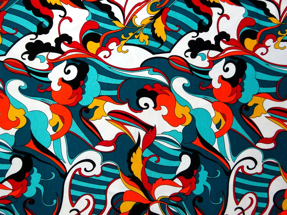 Úplet bielo-tyrkysový "abstraktný vzor"