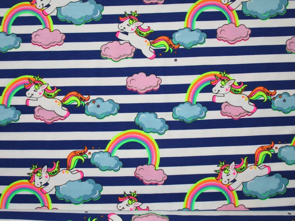 Úplet bielo-modrý "jednorožec s dúhou"