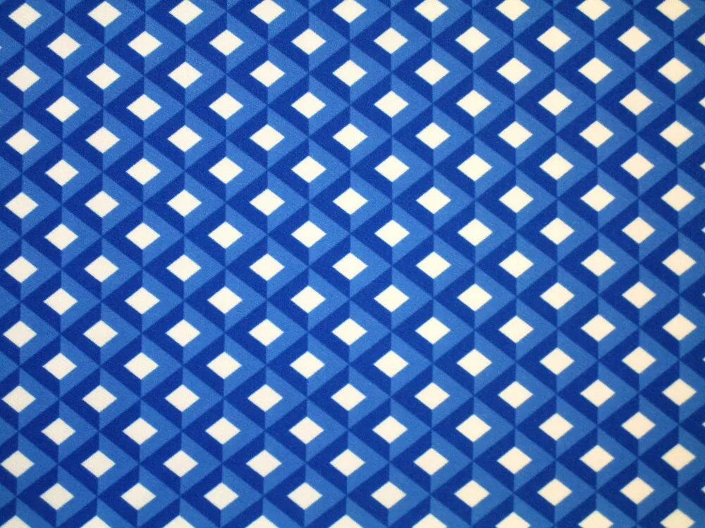 Kostýmovka Barbora biela "3D modrý vzor"