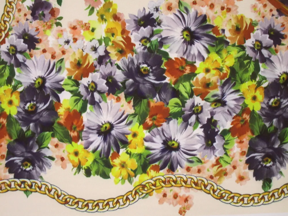 Šatovka béžová "kvety, retiazka" - bordúra