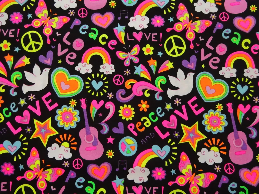 Úplet čierny "rôzne vzory v neónových farbách"