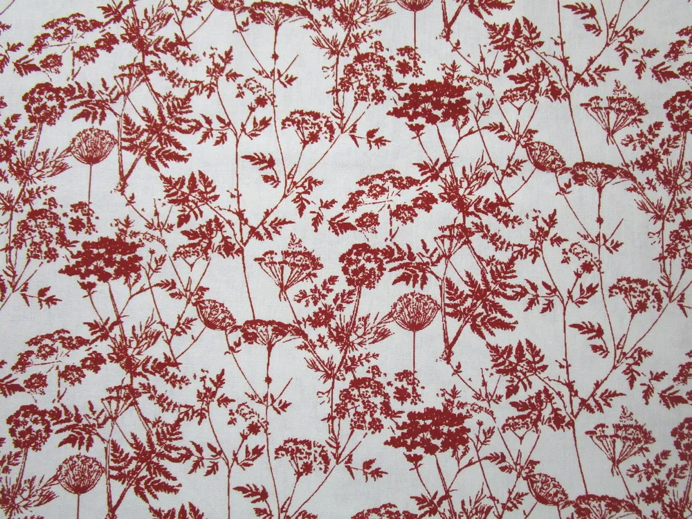 Bavlna smotanová "tehlové lúčne kvety" - certifikovaná