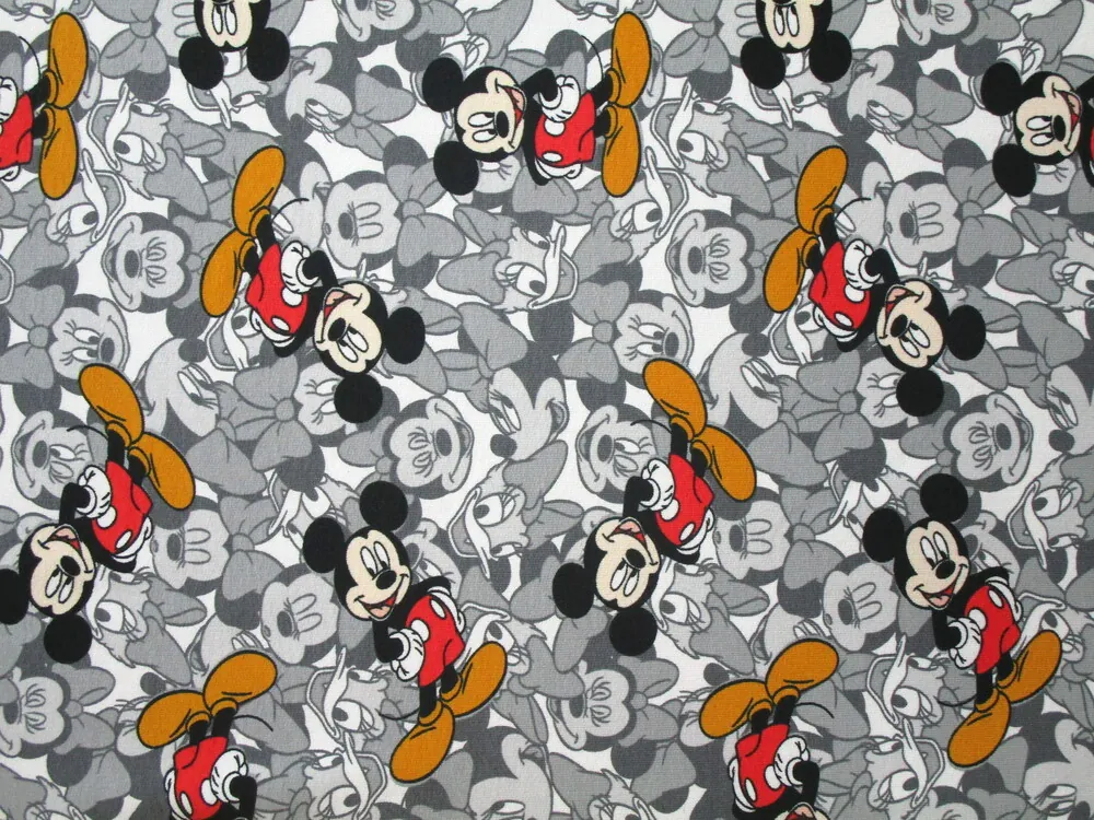 Teplákovina biela "Mickey, Disney postavičky"