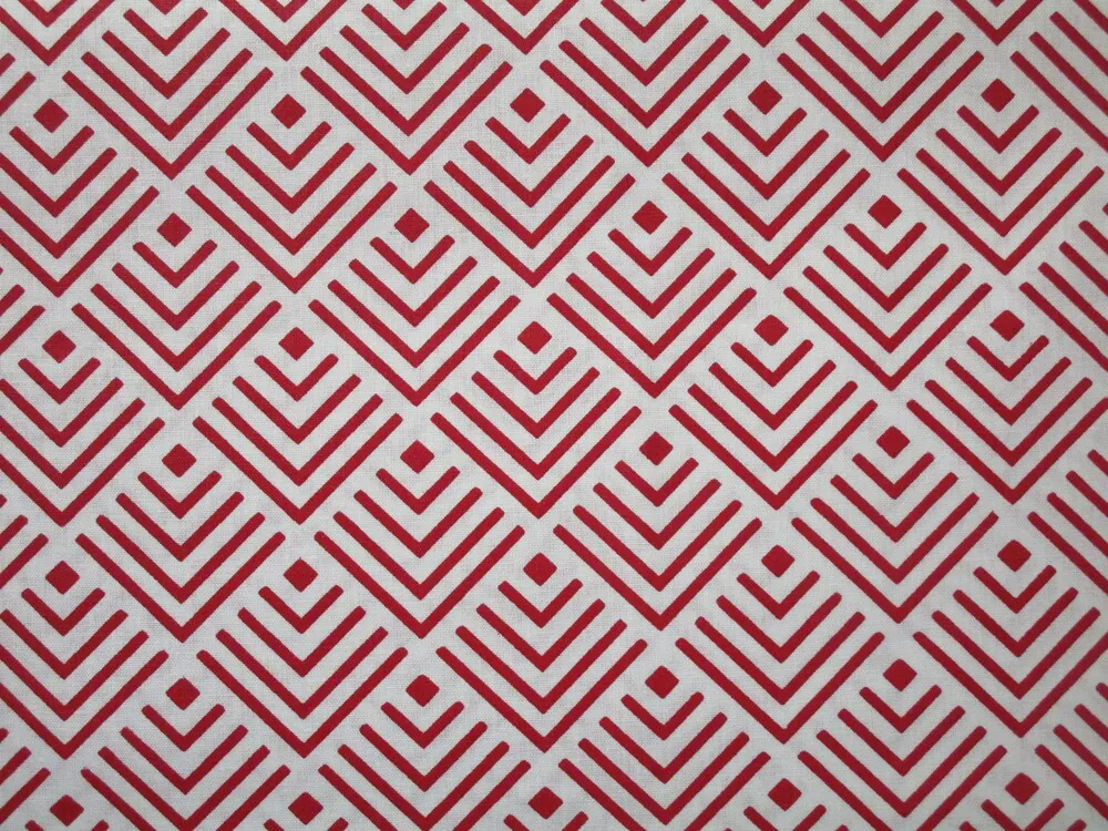 Bavlna biela "červený vzor"