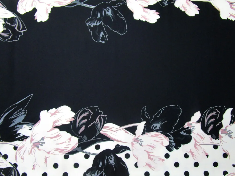 Šatovka smotanovo-čierna "kvety, bodky" - raport