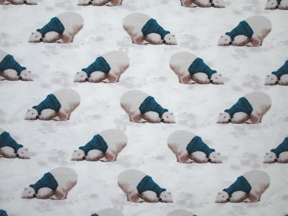 Teplákovina počesaná biela "ľadový medveď"