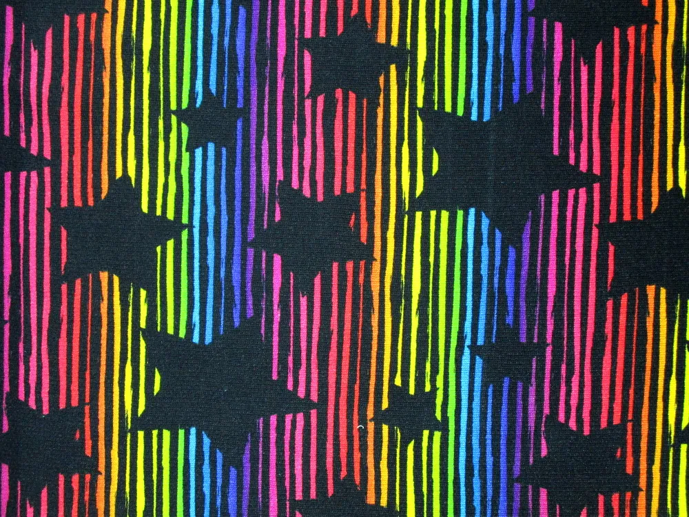 Teplákovina počesaná "hviezdy, pásiky"