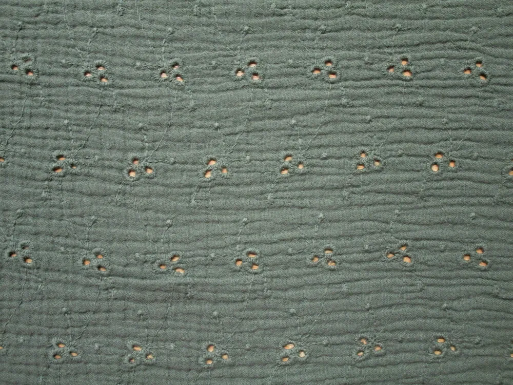 Fáčovina sivo-olivová "vyšívané kvety"