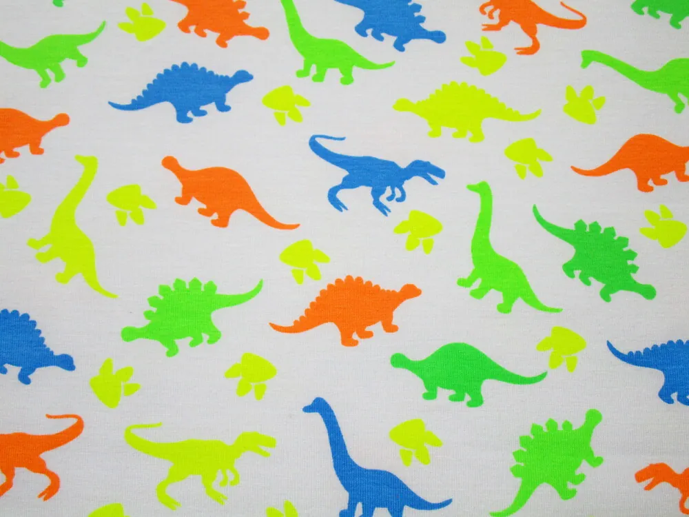 Úplet biely "neónový dinosaurus" 