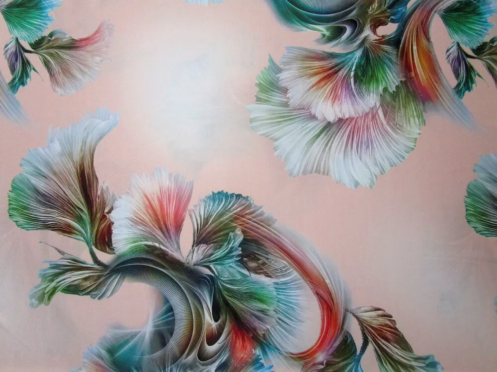 Hodváb marhuľkový "farebný vzor" 