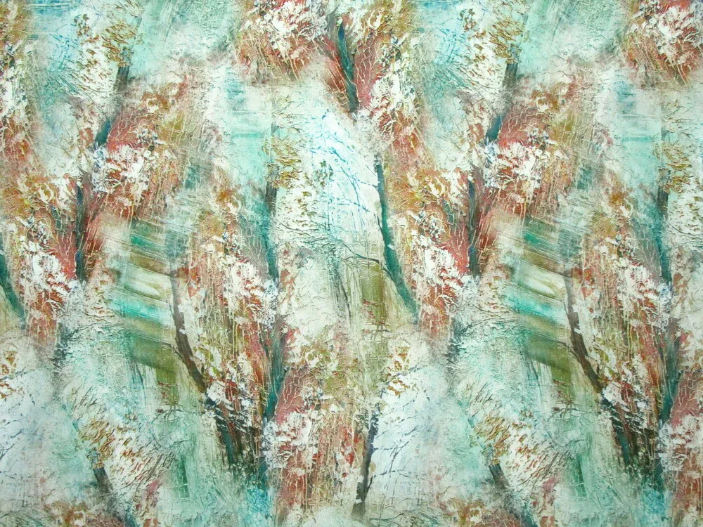 Hodváb zeleno-hnedý "príroda" 