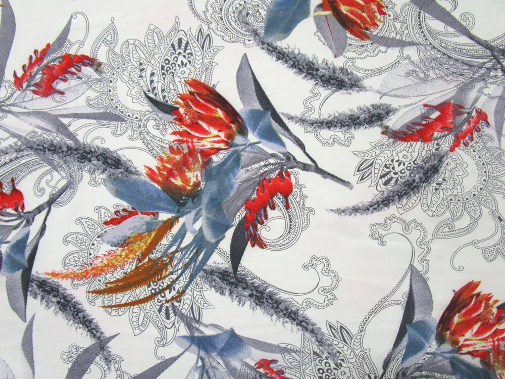 Šatovka smotanová "kvety, kašmírový vzor"