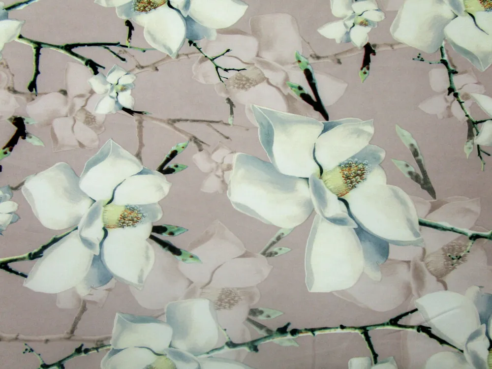 Šatovka Miláno béžová "maslovo-sivé kvety"