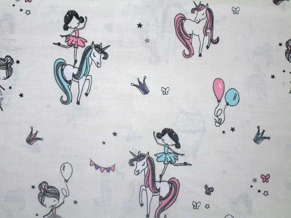 Bavlna smotanová "baletka, jednorožec"