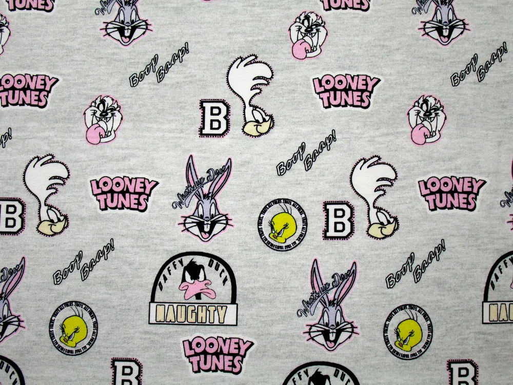 Teplákovina sivý melír "LOONEY TUNES"