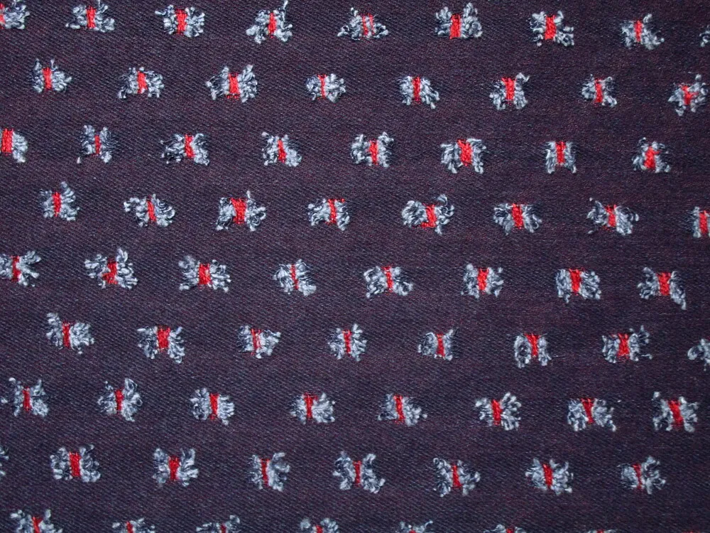 Riflovina modro-červená "trhance" 