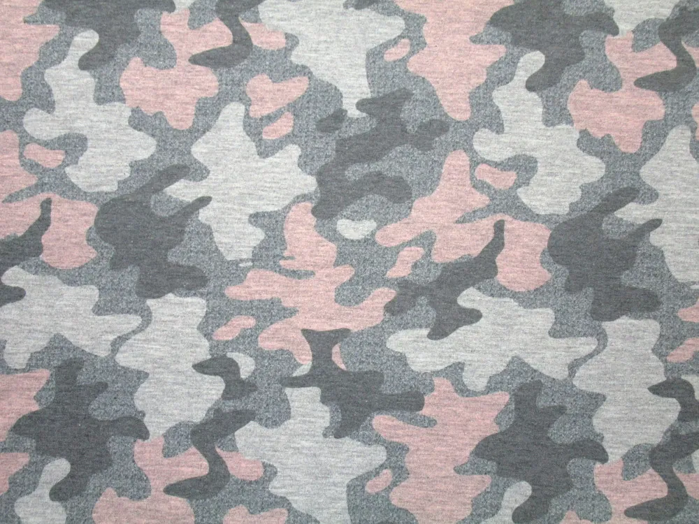Teplákovina ružovo-sivá "maskáč"
