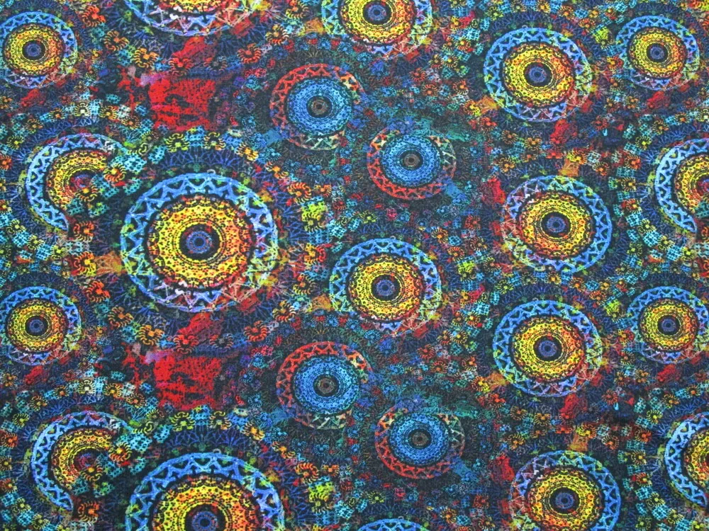 Úplet čierny "žlto-modrá mandala" 