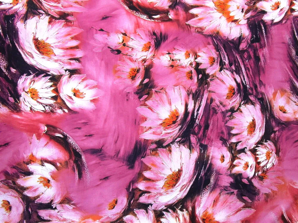 Šatovka s hodvábom ružová "kvety" 