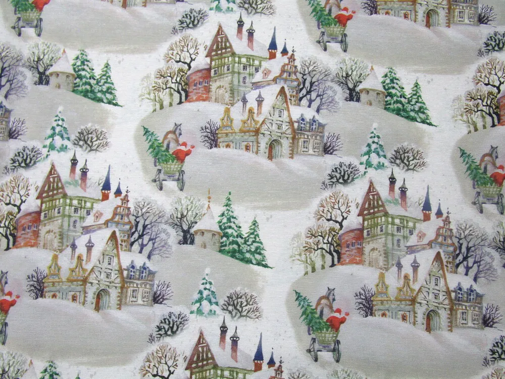 Poťahovka bielo-sivá "zimná krajina" 