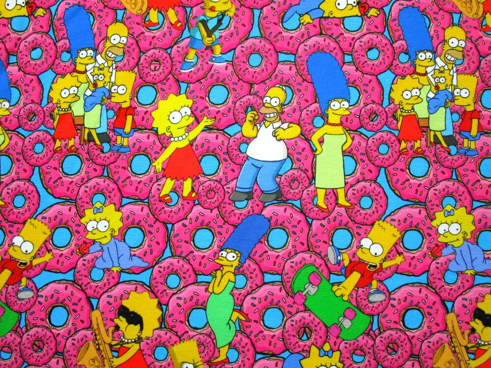 Teplákovina tyrkysovo - ružová "Simpsons" 