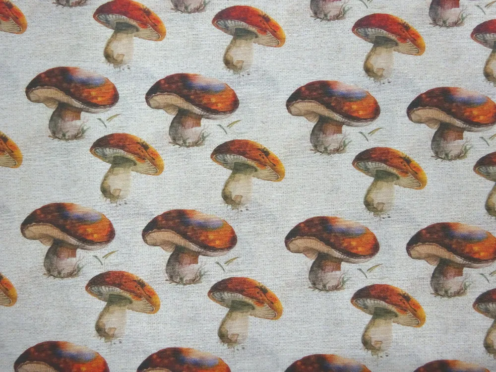 Poťahovka smotanovo-béžová"hríby" 