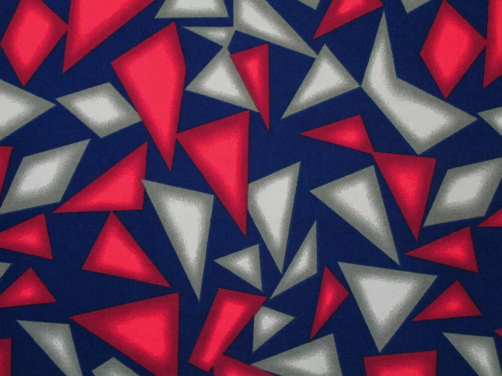 Šatovka tmavomodrá "červený a béžový trojuholník"