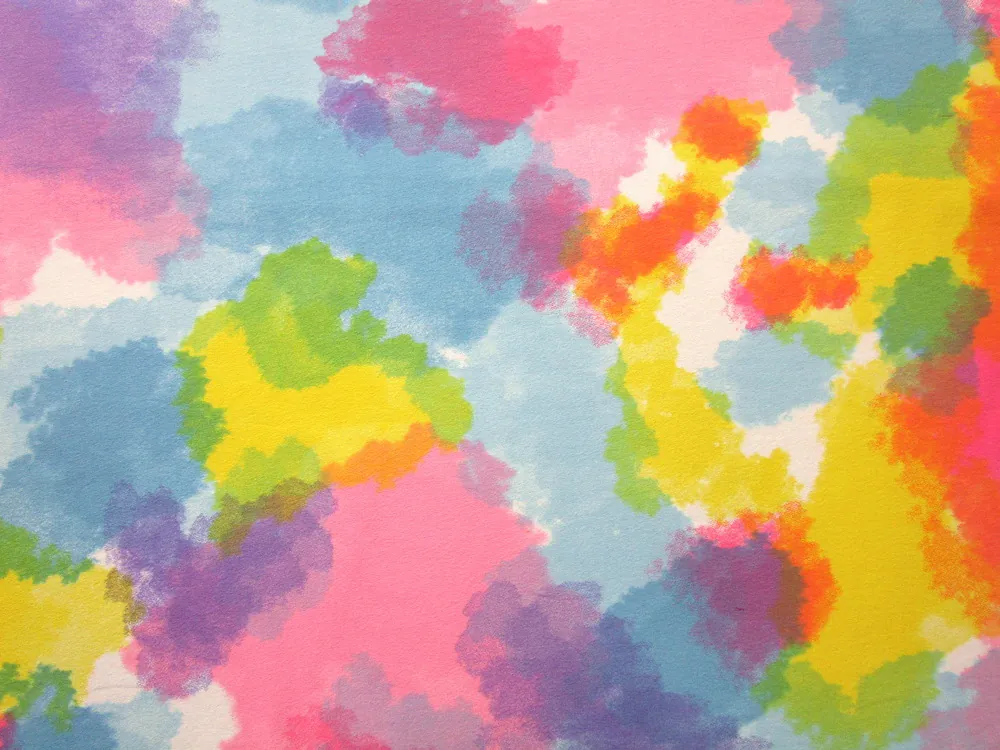 Teplákovina biela "farebné machule" 