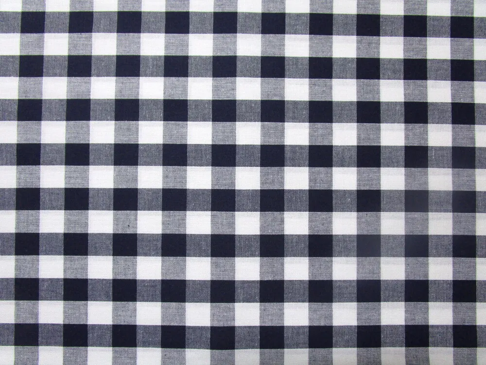 Bavlna biela "tmavomodrá do čierna kocka"