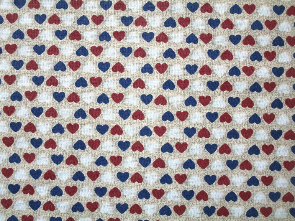 Bavlna béžová "farebné srdiečko"