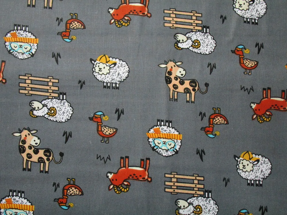 Bavlna tmavosivá "domáce zvieratká"