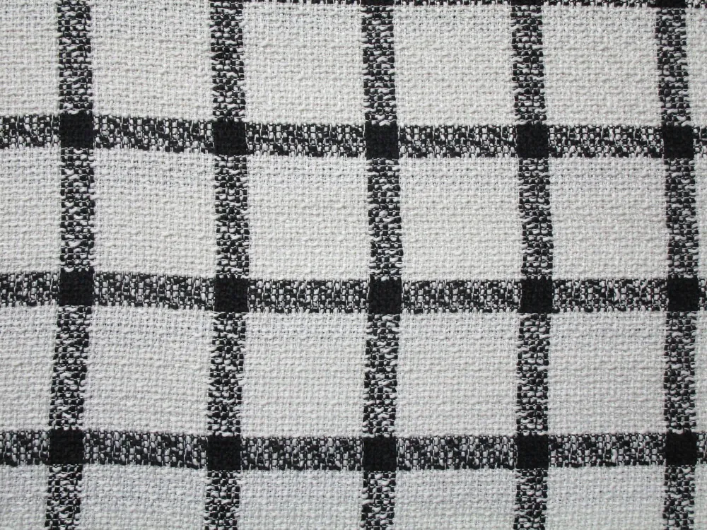 Kabátovina smotanová "čierne káro" - zbytok