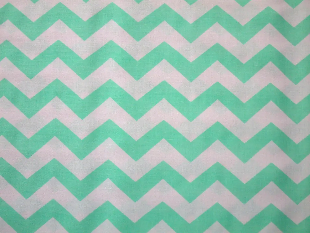 Bavlna biela "mintový cik-cak" 