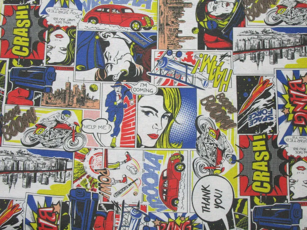 Poťahovka biela "malý komiks" 