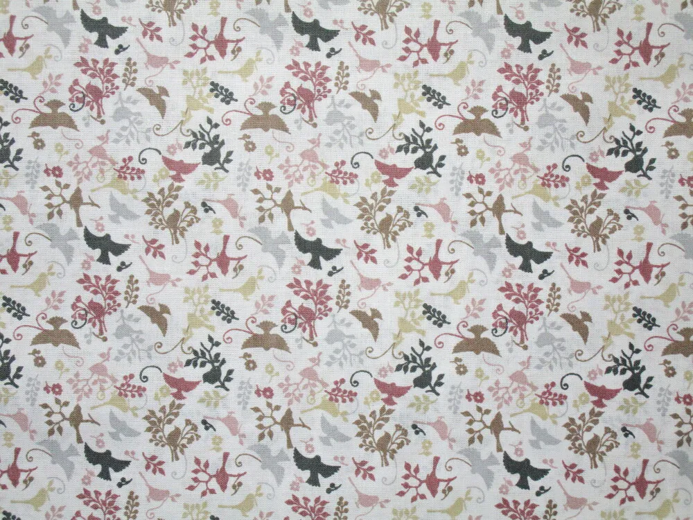 Bavlna biela "farebný vtáčik" 