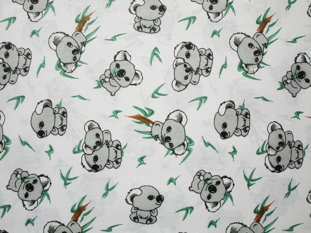 Bavlna biela "sivá koala" 