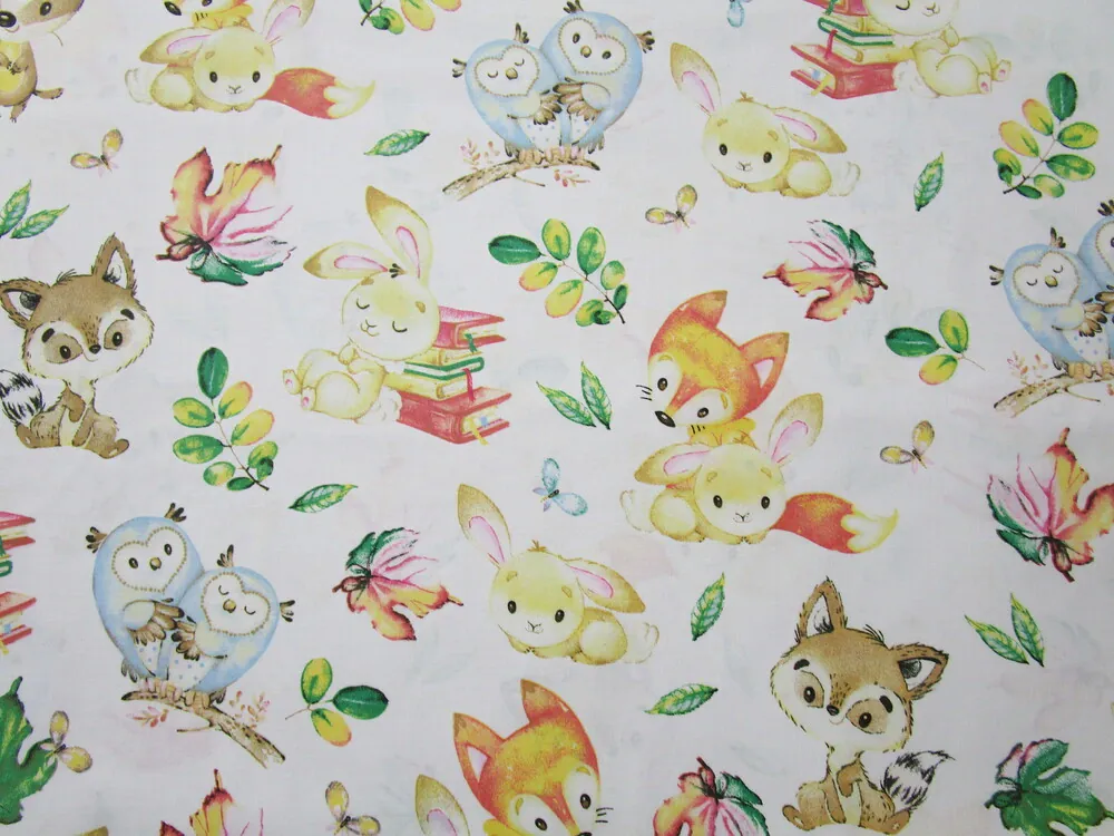 Bavlna biela "zvieratká" 