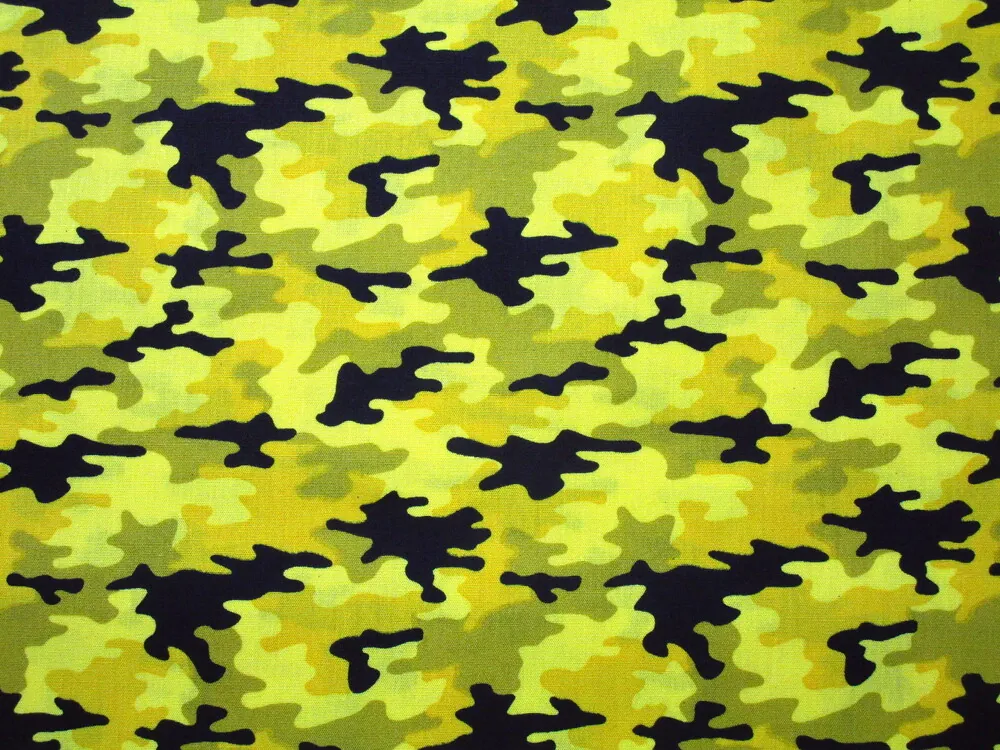 Bavlna žlto-béžovo-čierna "maskáč" 