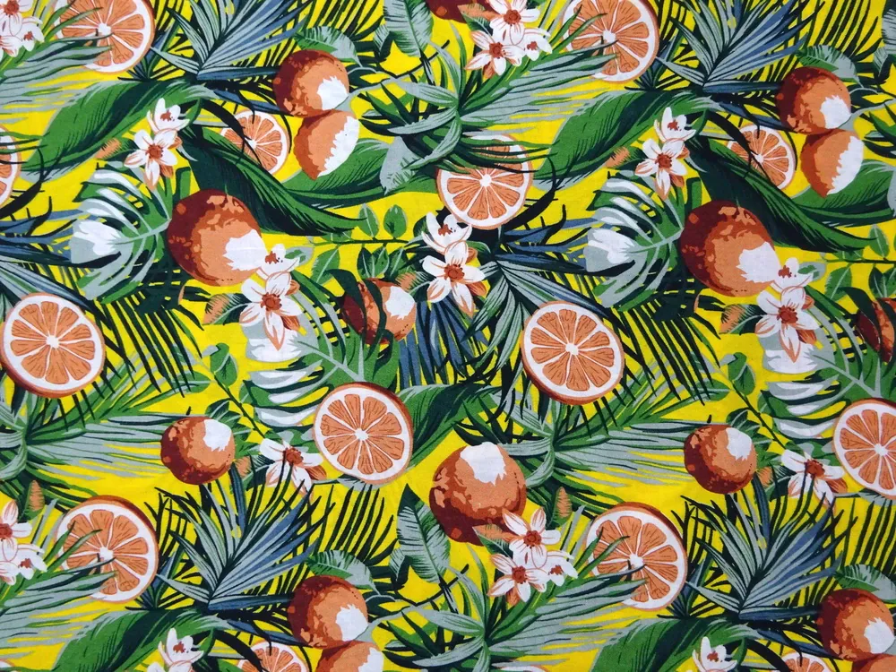 Šatovka žltá "pomaranče, listy" 