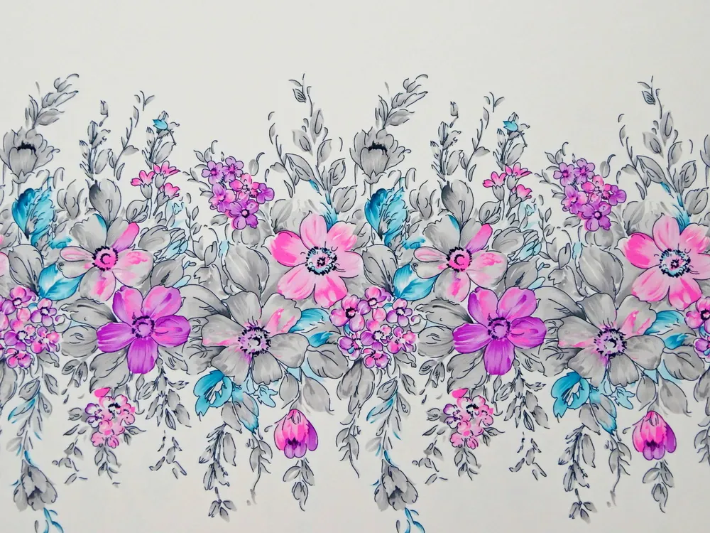 Šatovka Barbie maslová "kvety" - bordúra obojstranná