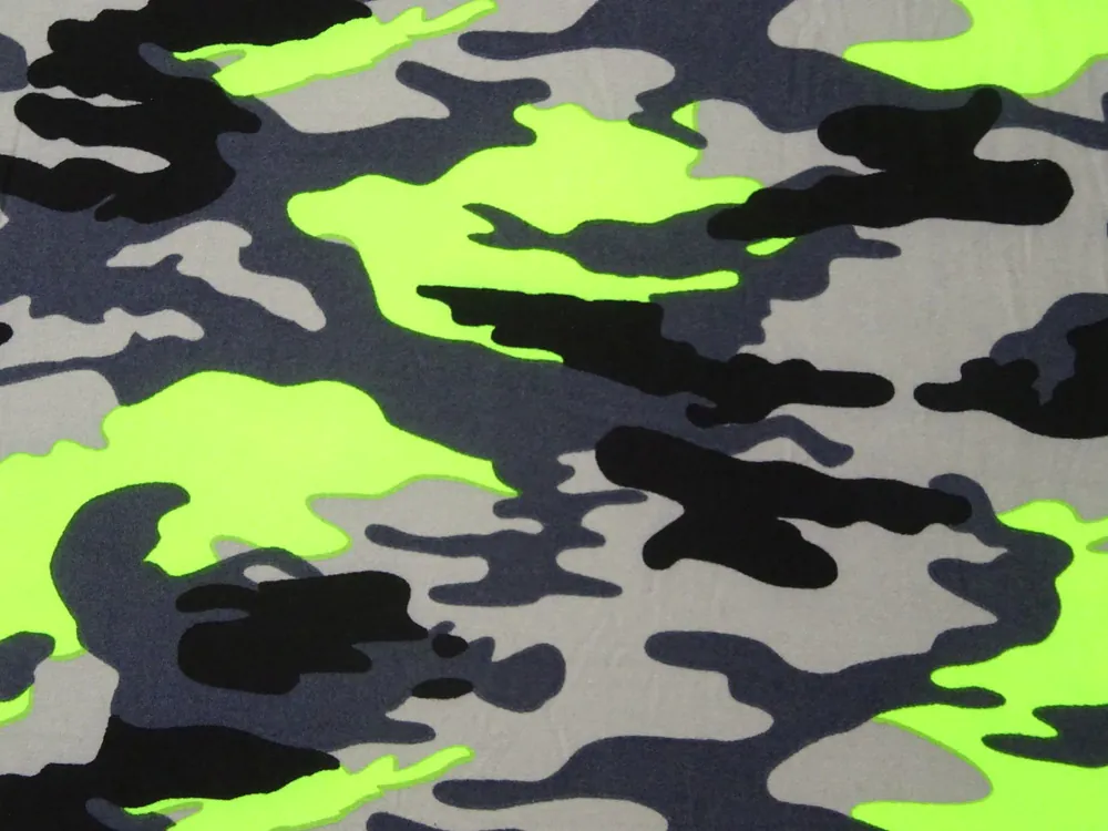 Úplet sivo-čierny "neónovo žltý maskáč" 