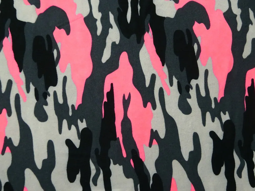 Úplet sivo-čierny "neónovo ružový maskáč" 