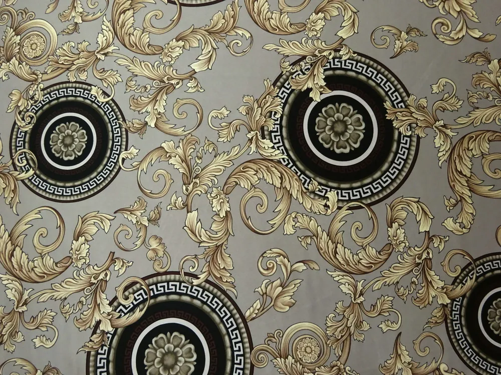 Hodváb béžový "béžovo-hnedý vzor" 