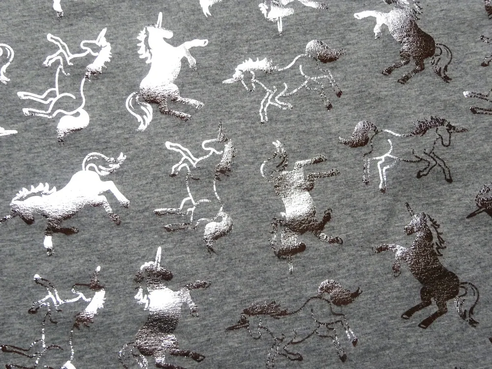 Úplet sivý melír "strieborný jednorožec" 