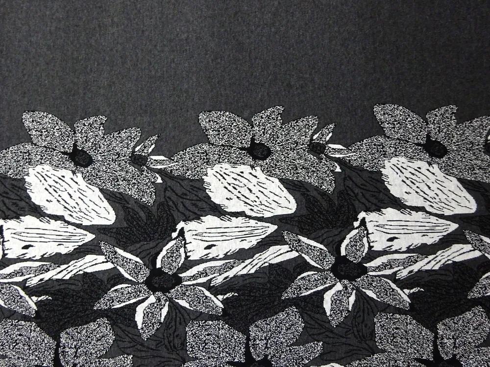 Úplet tmavosivý "kvety" - bordúra obojstranná